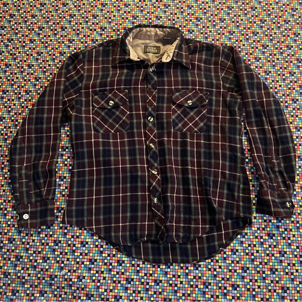 Vintage High Sierra By Mervins Mens Flannel Shirt Wool Plaid Size Medium